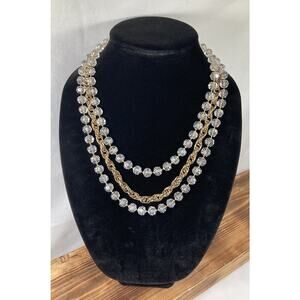 Vintage 1976 SARAH COVENTRY Golden Ice 3 Strand Necklace Lucite Bubble Beads